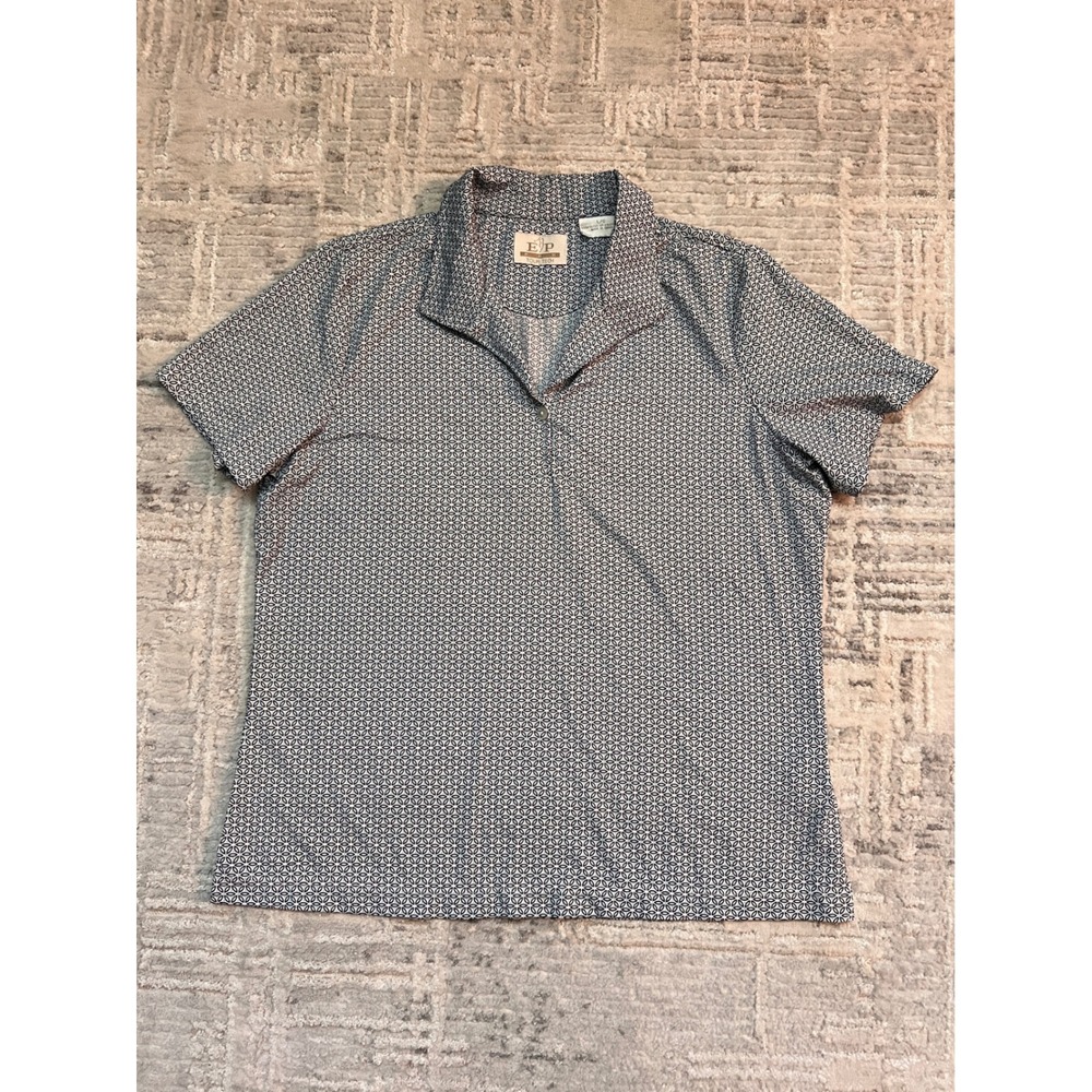 EP Pro Tour Tech‎ Golf Polo Shirt Geometric Print Short Sleeve Womens Large